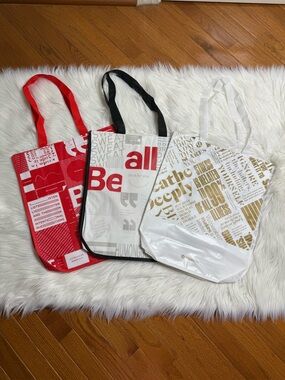 Set of 3 Lululemon Large Reusable Tote Bag Trio Limited Rare Print